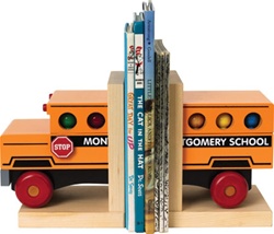 Maple Landmark School Bus Book Ends, eco-friendly, my little green shop, vancouver, bc, canada, online store, store, downtown vancouver, kids furniture, kids decor, safe, wood, kids, non-toxic, safe, nursery, book ends, online, Maple Landmark, wooden