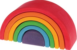 Grimm's Small Rainbow Stacker, my little green shop, vancouver, bc, canada, safe, gift, toys, kids store, online store, non-toxic, wooden, rainbow stacker,small,downtown Vancouver, online, eco-friendly, wooden toys, Grimm's, wooden, toy,wood stacker