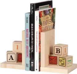 Maple Landmark Alphabet Book Ends, eco-friendly, my little green shop, vancouver, bc, canada, online store, baby store, downtown vancouver, kids furniture, kids decor, safe, furniture, kids, non-toxic, safe, nursery, book ends, online, Maple Landmark