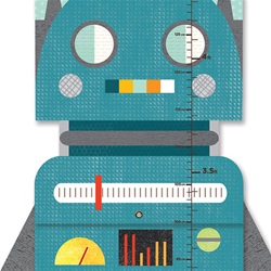 Petit Collage Foldable Blue Robot Growth Chart, baby gift, shower gift, newborn, my little green shop, vancouver, bc canada, growth chart, fun, colourful, eco-friendly, foldable, sturdy, growth chart, downtown vancouver, baby store, kids store, Yaletown