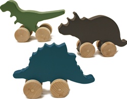 Manny and Simon Mini Dino Set, my little green shop, vancouver, bc, canada, safe, gift, wooden toys, kids store, online store, non-toxic, wooden push toys, safe, made in the USA, Manny and Simon, wooden dinos, dinosaurs, toddlers,downtown Vancouver
