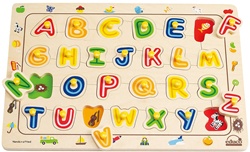 Educo ABC Matching Puzzle, my little green shop, non-toxic, BC, Canada, downtown vancouver, learning, alphabet puzzle, 18 months+, kids store, online store, baby store, downtown baby store, educational toy, eco-friendly, educo, toddler, safe, hape, puzzle