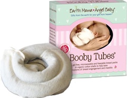 Earth Mama Angel Baby Booby Tubes, breast packs, my little green shop, vancouver, bc, postpartum, pain relief, canada, organic cotton, online store, flax seeds, mastitis, 100% certified organic, downtown vancouver, safe, natural, warm, cold, relief, wean
