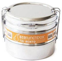 ECOlunchbox Tri Bento, my little green shop, vancouver, eco-friendly, online, 18/8 grade stainless steel, snack container, bc, canada, non-toxic, 100% recyclable, downtown vancouver,kitchen store, BC, food container, ECOlunchbox, bento box,trio