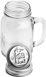 EcoJarz 16 oz Glass Mug, my little green shop, vancouver, glass mugs, online store, phthlate-free, lead-free, kitchen store, bc, canada, BPA-free, safe, non-toxic, downtown Vancouver, mason jar with lid, stainless steel mason jar lids, smoothie mugs,