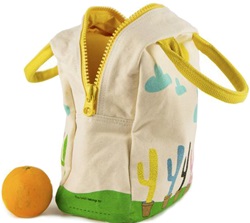 Fluf Zip Lunch Bags, my little green shop, vancouver, eco-friendly, online store, cute, school lunch bag, zippered, downtown Vancouver, lunch bag, bc, canada, lead-free, non-toxic, Phthalate free, lunch sack, organic cotton, certified organic, fluf
