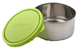 Ukonserve, large, round, 8 oz, food containers, stainless steel, food containers, lime,  my little green shop, vancouver, online, 8 ounces, snack, to-go container, neon pink, food storage, bc, canada, BPA-free, 100% recyclable, safe, non-toxic,
