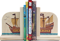 Maple Landmark Pirate Ship Book Ends, eco-friendly, my little green shop, vancouver, bc, canada, online store, baby store, downtown vancouver, kids furniture, kids decor, safe, furniture, kids, non-toxic, safe, nursery, book ends, online, Maple Landmark