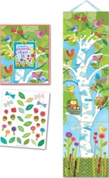 Eeboo Birds in a Birch Growth Chart, baby gift, shower gift, newborn,  my little green shop, vancouver, bc canada, growth chart, fun, colourful, eco-friendly, keepsake box, sturdy, laminated growth chart, downtown vancouver, baby store, kids store, gift