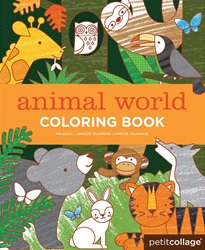 Petit Collage Animal World Colouring Book, my little green shop, vancouver, downtown vancouver, toddlers, eco-friendly, online store, colouring book, online, BC, Canada, Vancouver, animals, kids art books, pre-schoolers, West End, Yaletown