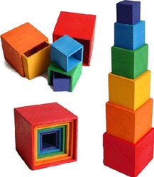 Grimm's Large Rainbow Stacking Boxes, my little green shop, vancouver, bc, canada, safe, gift, wooden toys, kids store, online store, non-toxic, wood toys,downtown Vancouver, online, eco-friendly, heirloom, wooden, wood, stacking blocks, Grimm's
