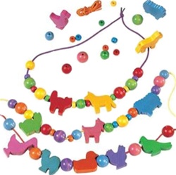 HABA Animal Threading Beads, my little green shop, vancouver, bc, canada, safe, gift, boy, girl, toy beads, kids store, online store, non-toxic, wooden beads, bead strands, threading beads, animal beads, safe, wooden, beads, childrens, toddlers, Germany