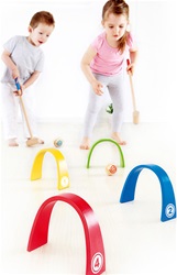 Hape Croquet, my little green shop, vancouver, bc, canada, safe, gift, wooden toys, kids store, online store, non-toxic, wood toys, toddlers,downtown Vancouver, online, eco-friendly, outside toys, croquet set, wooden, Hape, kids croquet set, play croquet