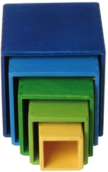 Grimm's Small Blue-Green Stacking Boxes, my little green shop, Vancouver, bc, canada, safe, gift, toys, kids store, online store, non-toxic, wooden, rainbow stacker, West End, Yaletown, stacking toy, wooden toys, Grimm's