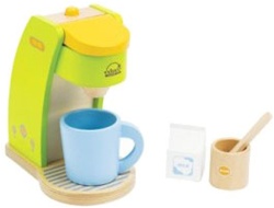 Educo Rise n' Shine Coffee Maker, toy store, kid store, gift,  kids, imaginative, fun, eco-friendly, sustaniable, vancouver, bc, downtown vancouver, online, kids online store, safe, educational, Educo, preschoolers, play kitchen, role play, coffee maker