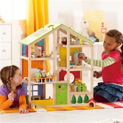 Hape All Season Furnished Doll House, my little green shop, gift, unique, fun, eco-friendly, sustainable, vancouver, bc, downtown vancouver, online, online store, safe, dollhouse, furnished, kids, toys, hape, toy store, doll house, all season, wood