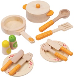 Hape Gourmet Kitchen Starter Set, toy store, kid store, gift,  toddler, imaginative, fun, eco-friendly, sustainable, eco-friendly, vancouver, bc, downtown vancouver, online, kids online store, safe, play dishes, Educo, preschoolers, play kitchen, canada,