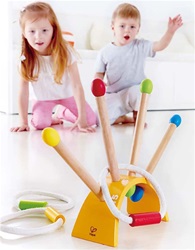 Hape The Ringer, my little green shop, vancouver, bc, canada, safe,wooden toys, kids store, online store, non-toxic, wood toys, 4 years+,downtown Vancouver, online, eco-friendly, outdoor toys, colourful, Hape, park toys, ring toss, kids, preschoolers