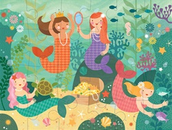 Petit Collage 24 piece Puzzle, Vancouver, my little green shop, BC, Canada, downtown vancouver, puzzle, 3 years+, kids store, online store, children's store, downtown, toy store, kids store, eco-friendly, mudpuppy, kids, safe, mermaids, toddler